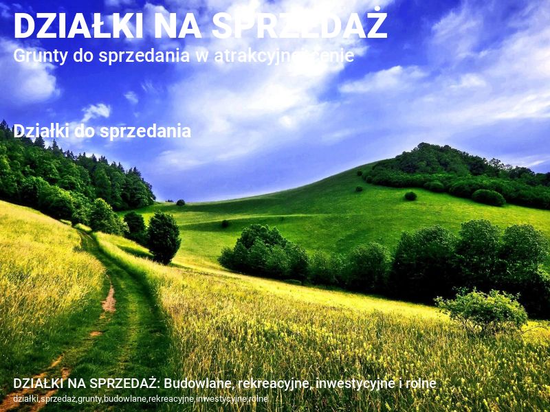 DZIAŁKI NA SPRZEDAŻ: Budowlane, rekreacyjne, inwestycyjne i rolne